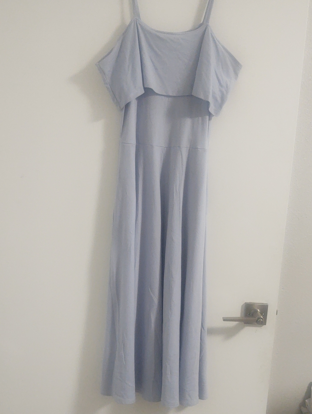Leith Women's Pale Blue Spaghetti Strap Midi Dress